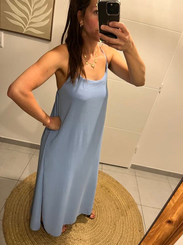 Robe fluide bleu ciel