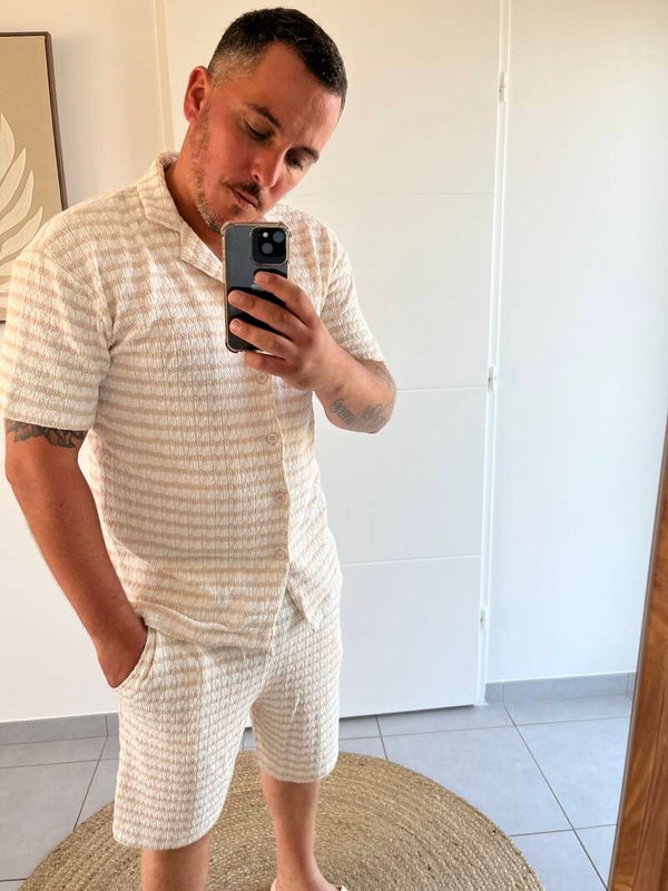 Ensemble beige short chemise