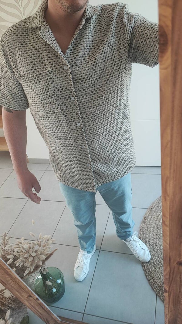 Chemise crochet beige