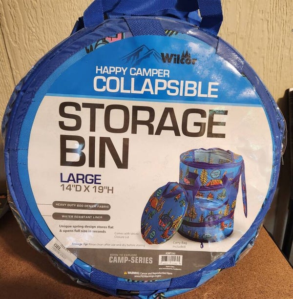 Happy Camper Collapsible Storage Bin