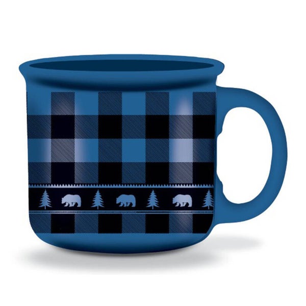 Blue Buffalo Plaid 14 oz mug