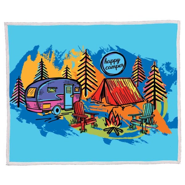 Happy Camper 50x60 Sherpa Blanket