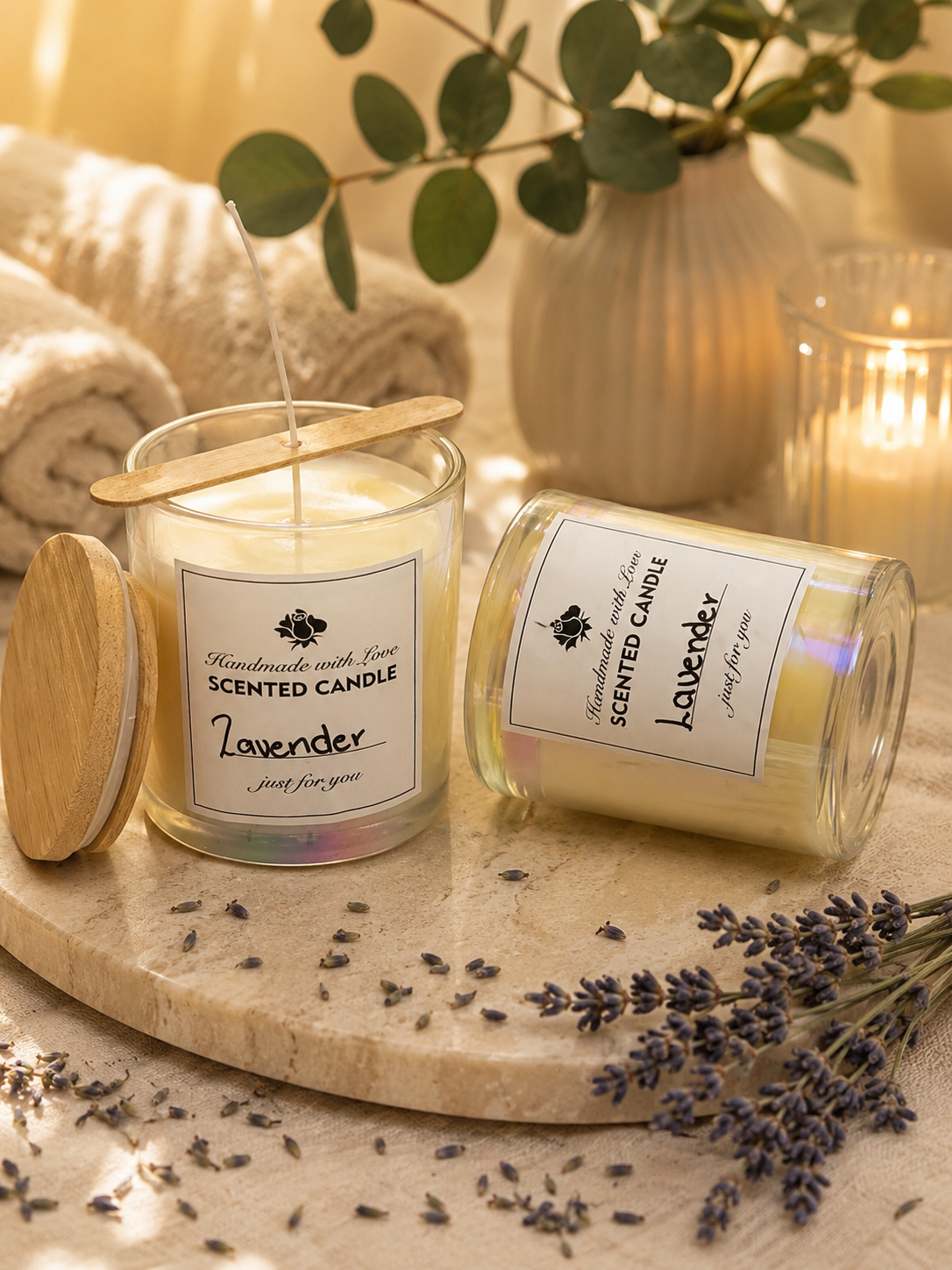 Lavender scented candle