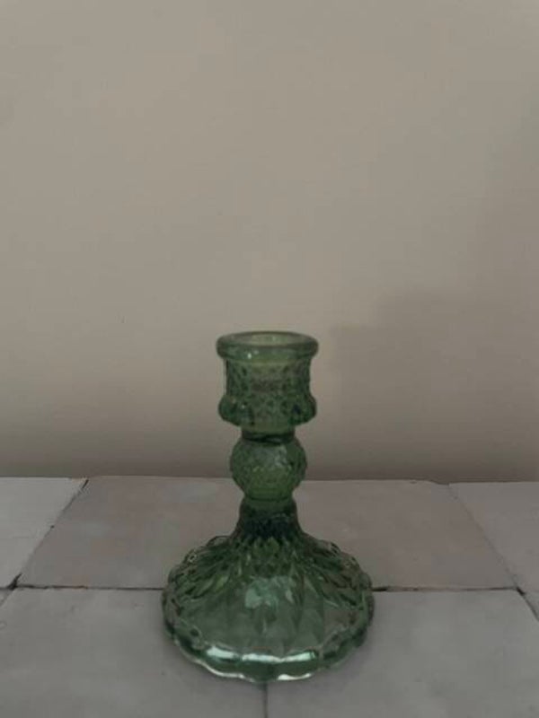 kandelaar groen glas 10 cm