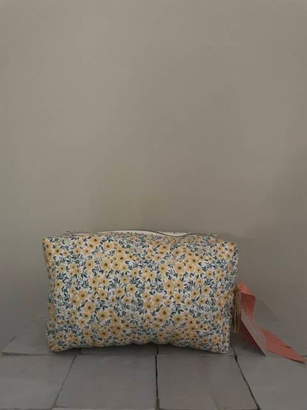 toilettas bloemen geel 25x16x10 cm