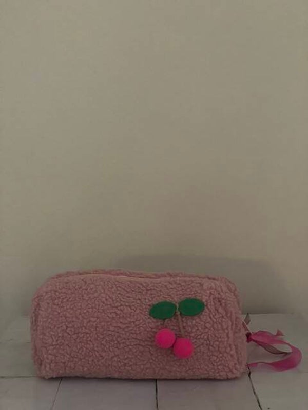 etui roze teddy kers 20x11x6 cm
