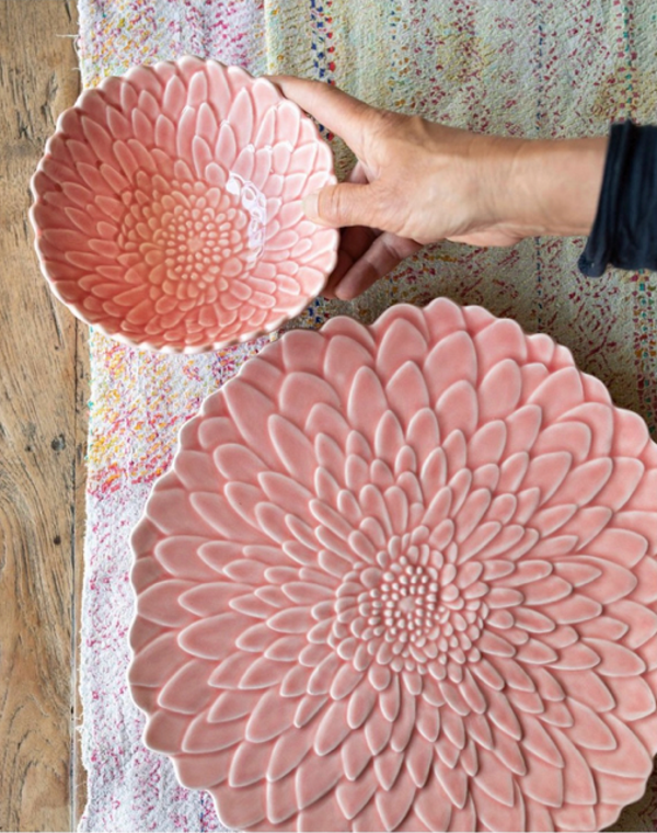 mooi serveerbord Ø 34cm roze bloem