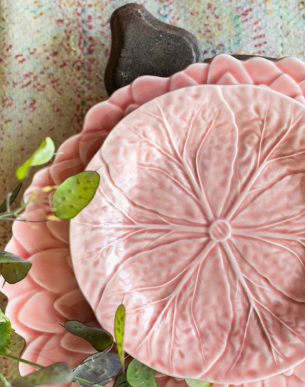 dessert/ontbijtbordje roze bloem van Verre Ø20,5cm