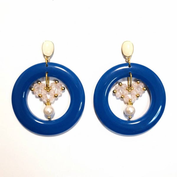 Azure Heart Statement Earrings