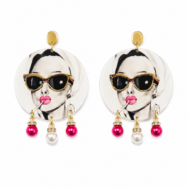 Rouge Attitude Statement Earrings