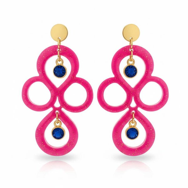 Riviera Fuchsia Statement Earrings
