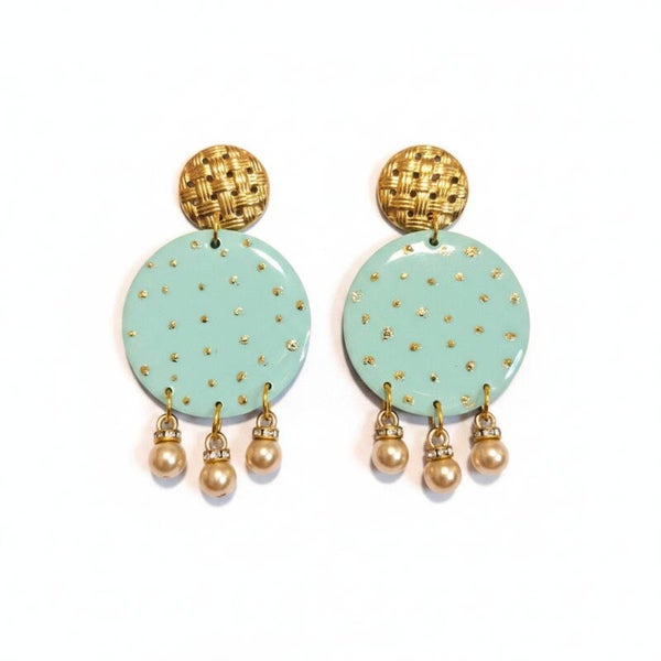 Mint Radiance Statement Earrings