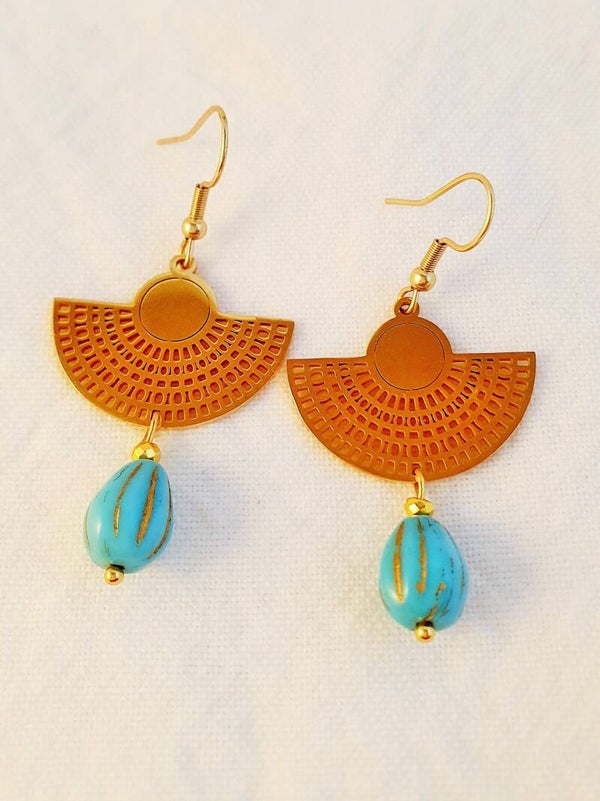 Boucles d'oreilles acier inoxydables "les belles égyptiennes"