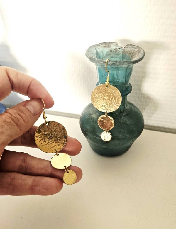 Collection artisanat laiton "Les trois cercles martelés"