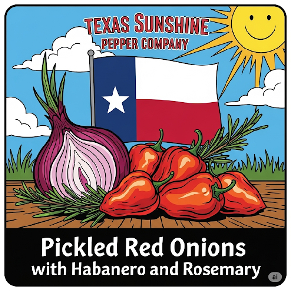 Texas Sunshine Pickled Red Onion with Habanero and Rosemary