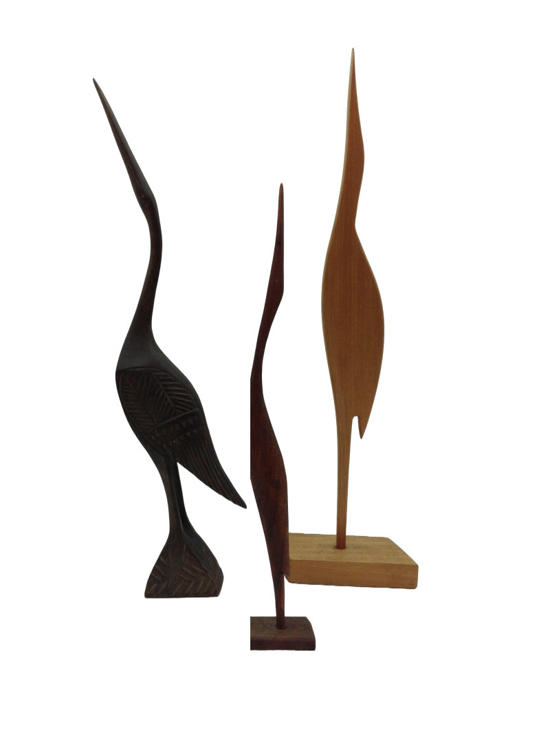 slanke roerdomp/kraanvogel/ hout