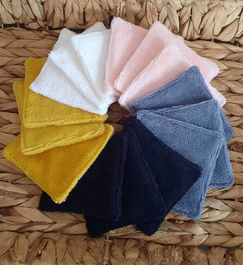 Lingettes lavables double face en éponge de bambou 