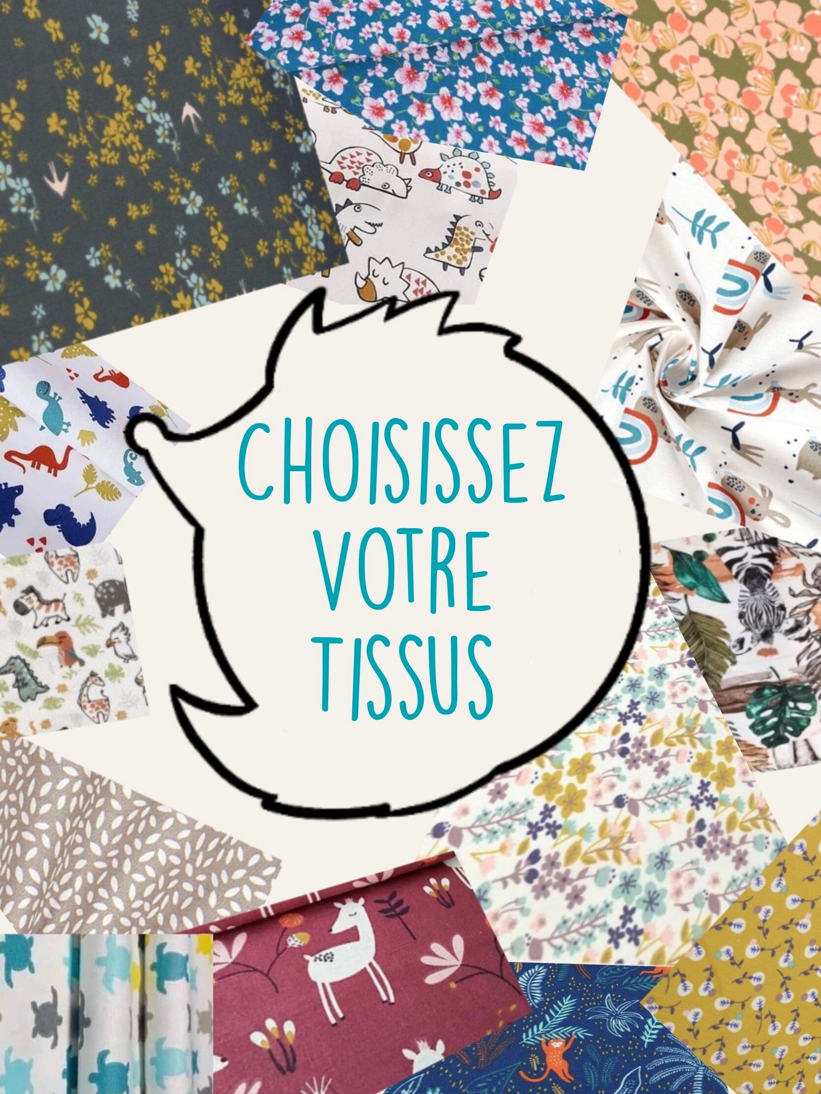 Bouillotte sèche aux graine de lin tête de chat  avec le tissu de votre choix