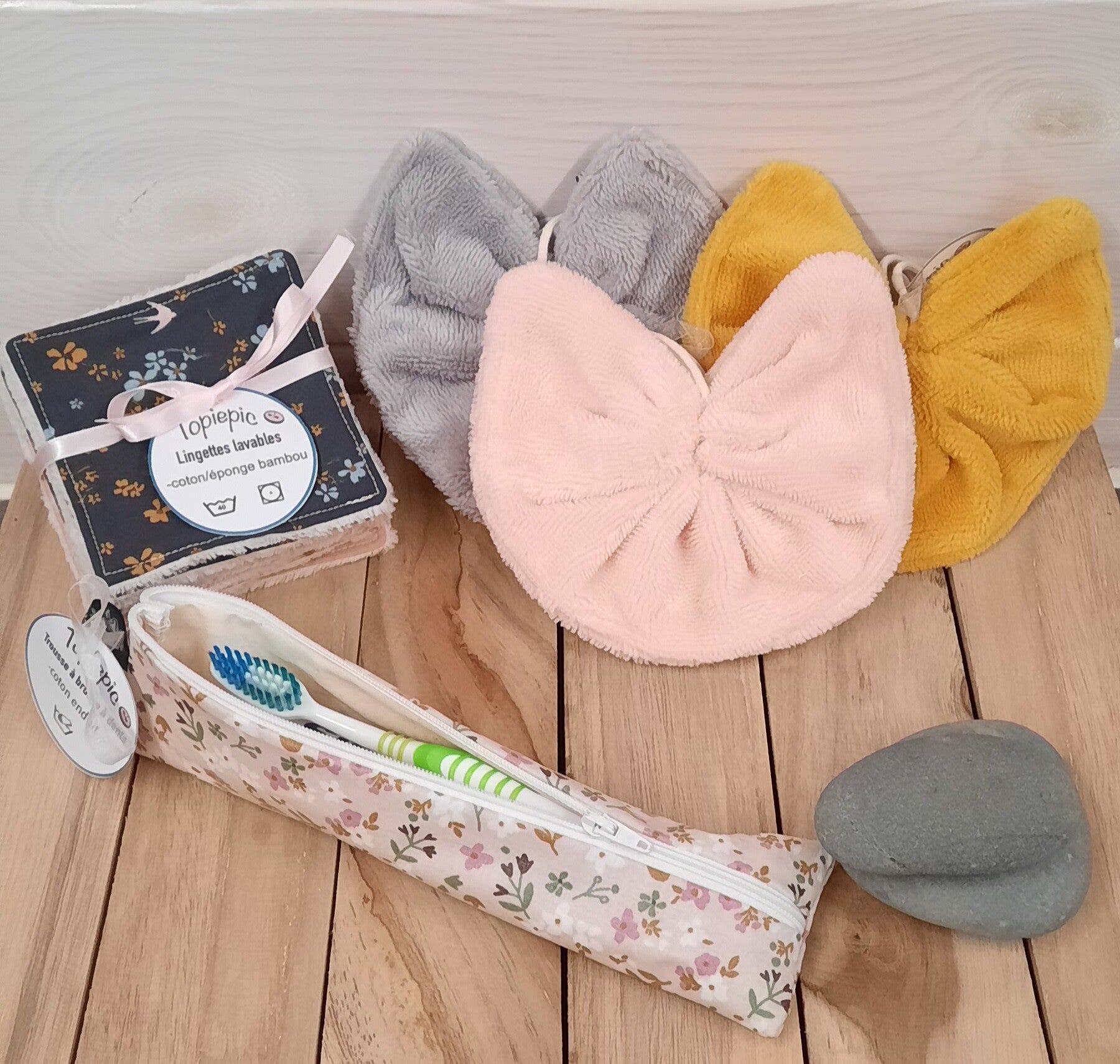 Créations réutilisable en tissu pour salle de bain 