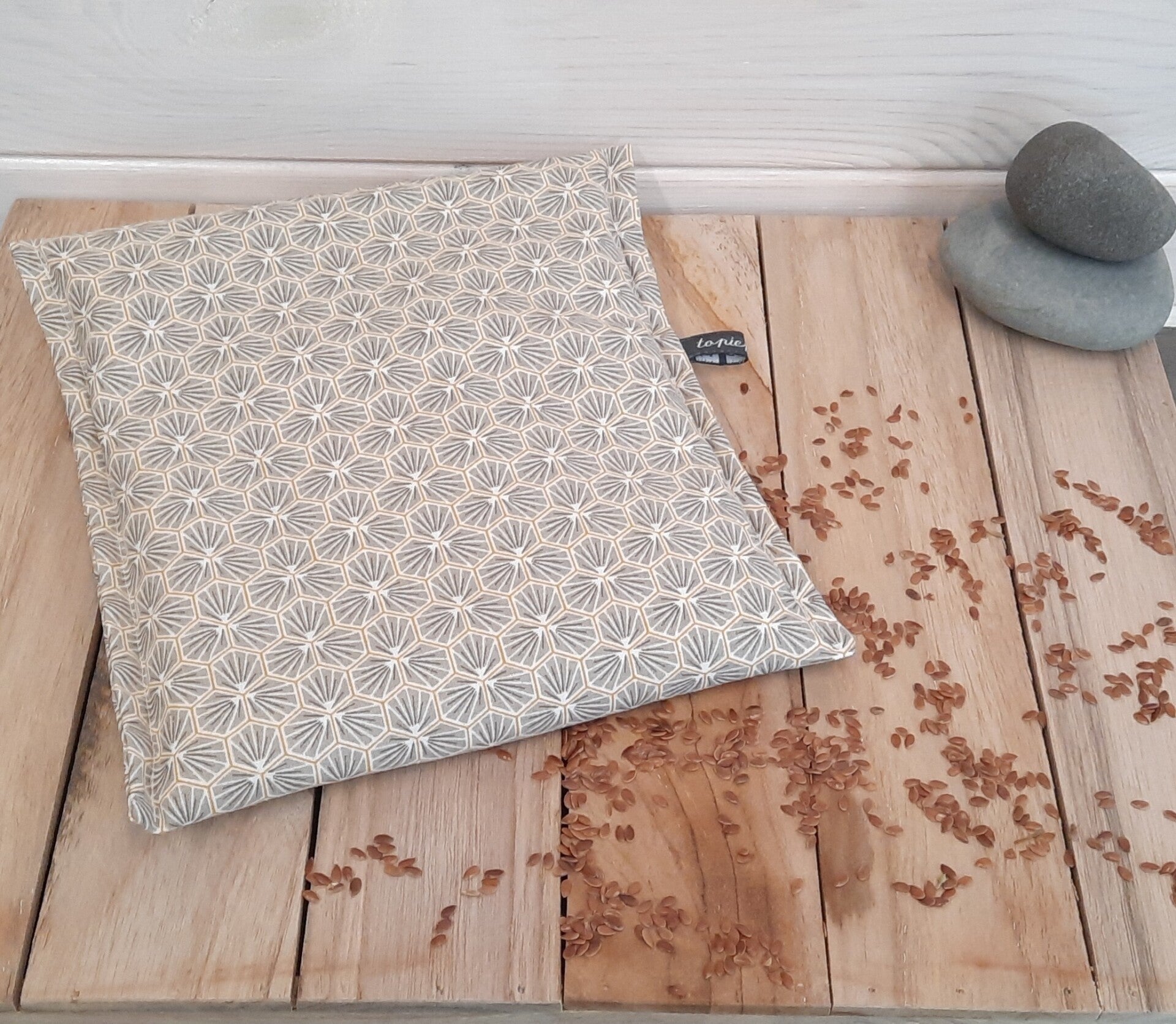 Bouillotte sèche aux graines de lin déhoussable