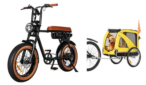 Hondenfietskar, 3-in-1 hondenaanhanger en jogger met reflector en rem, max. belasting 40 kg