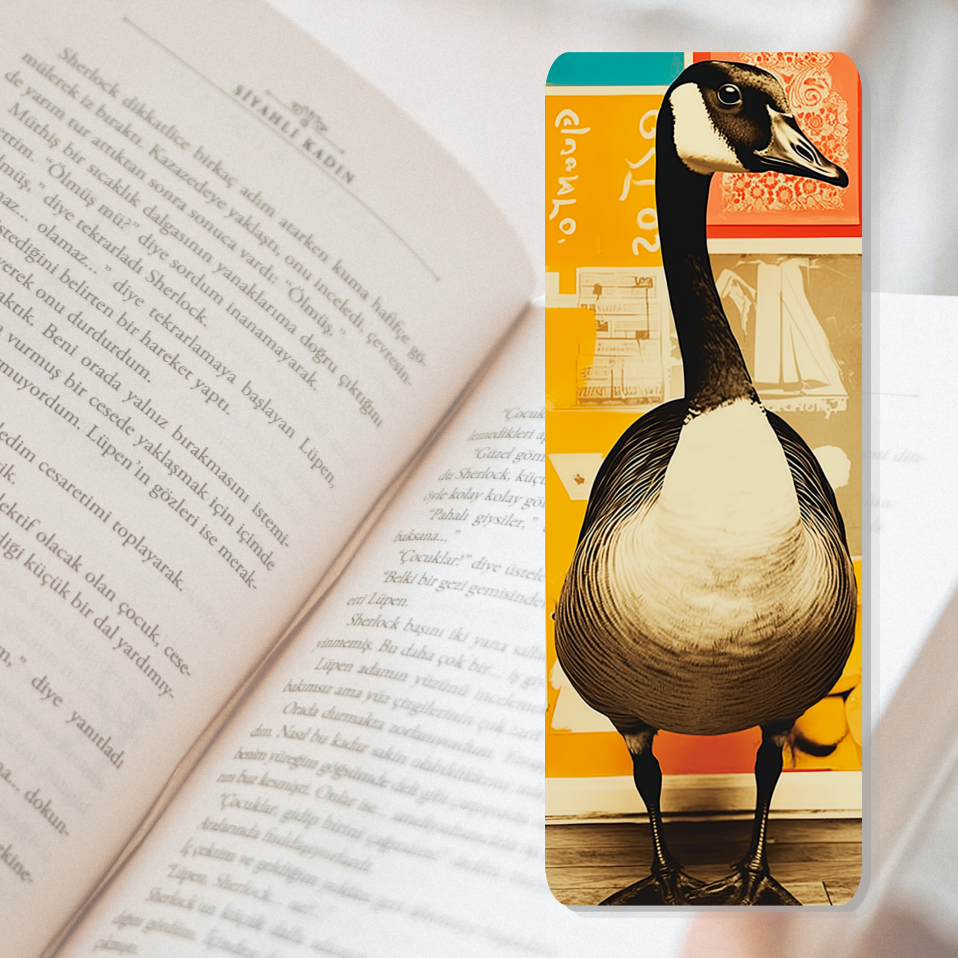 Boekenlegger retro gans 2