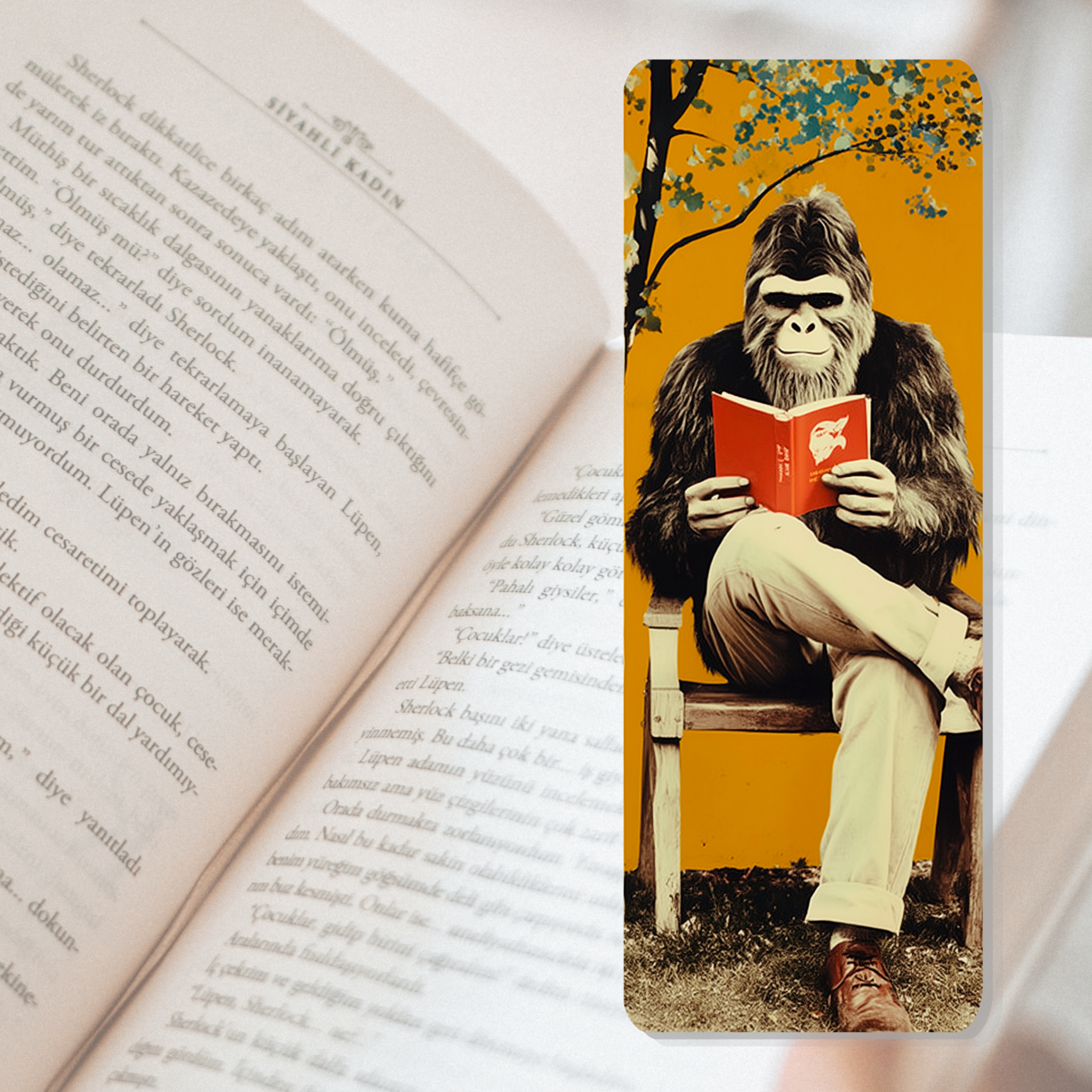 Boekenlegger retro monkey