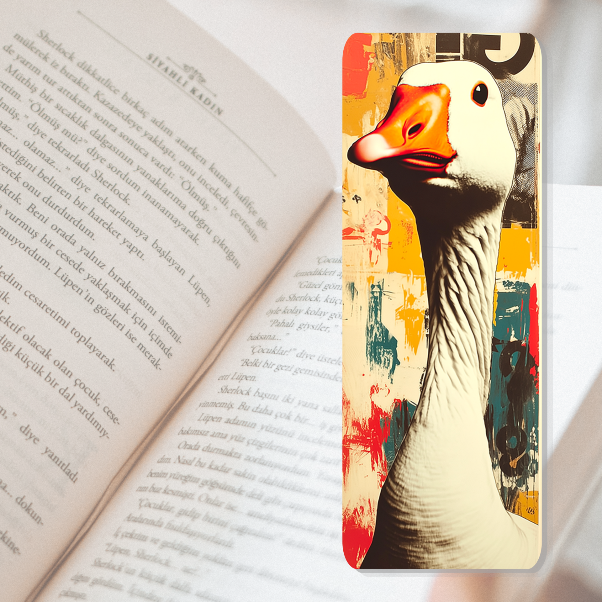 Boekenlegger retro gans
