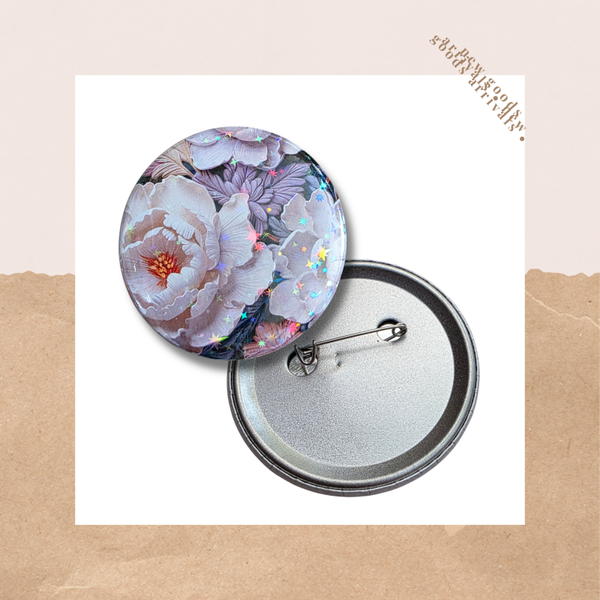 Button met speld, peony