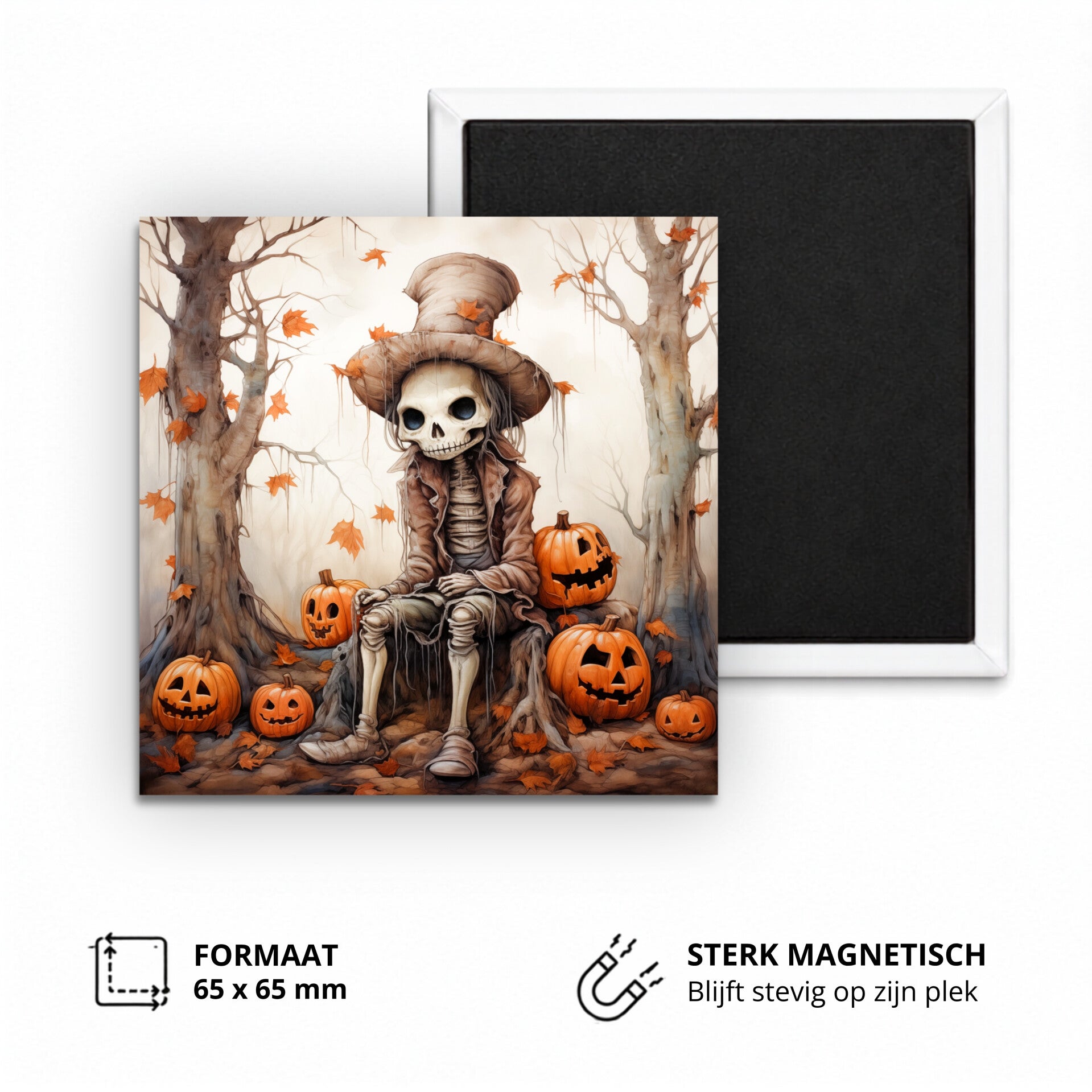 Koelkastmagneet, halloween skelet