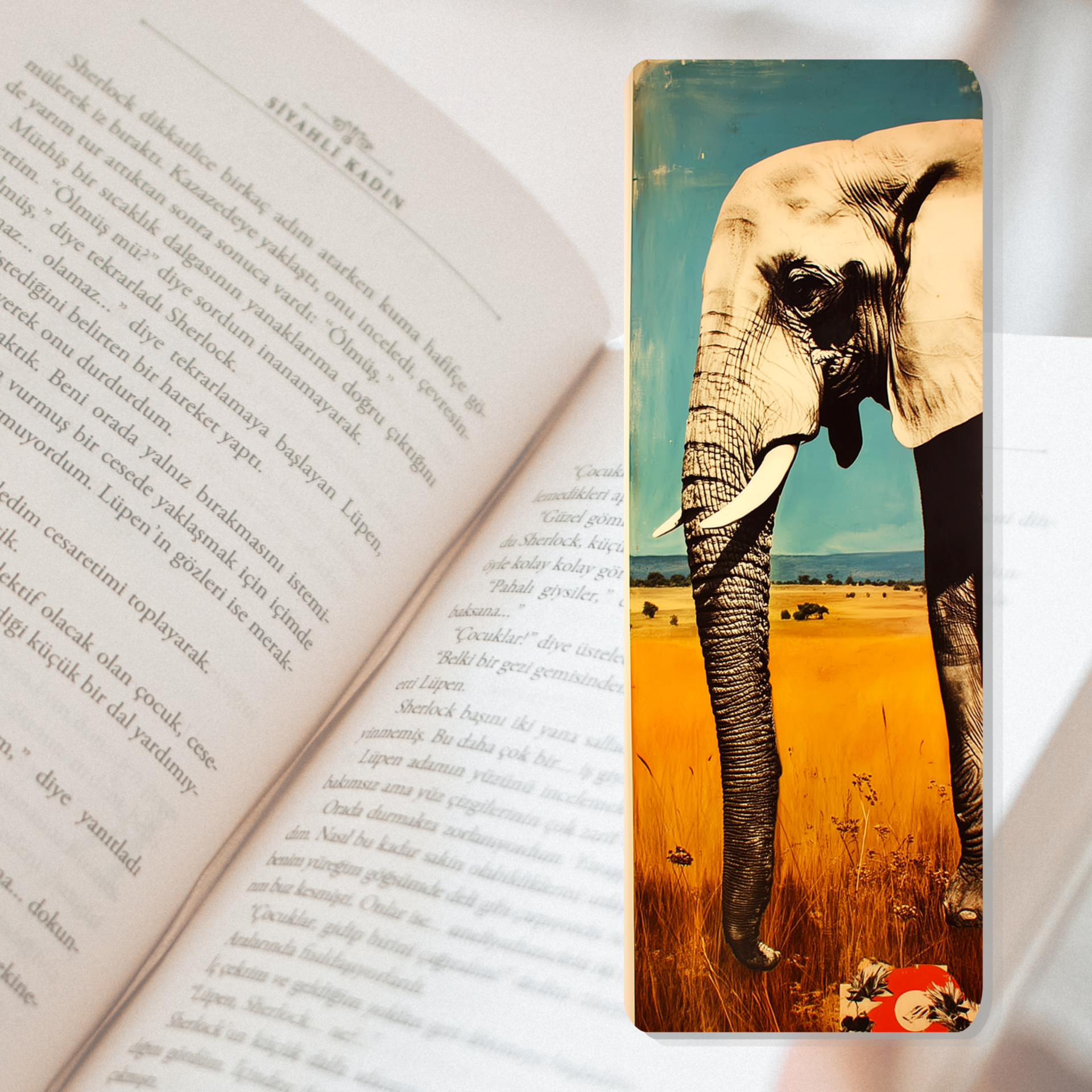 Boekenlegger retro olifant