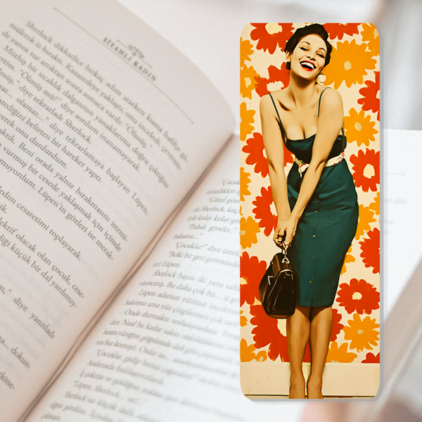 Boekenlegger retro lady