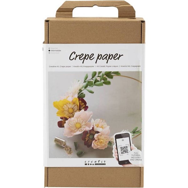 DIY bloemen van crepepapier krans