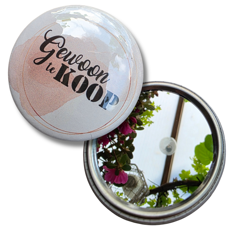 Button met spiegel 58mm