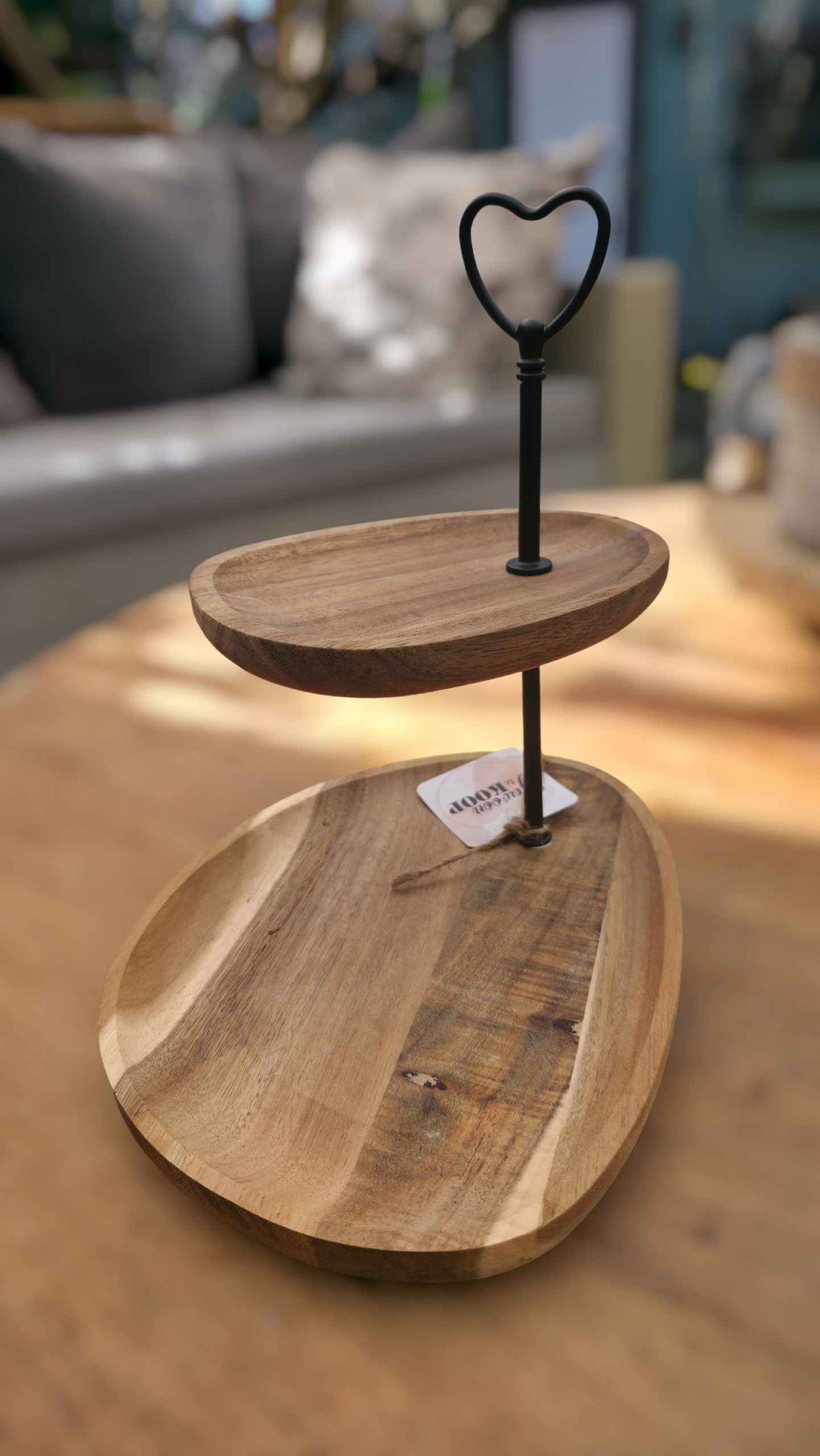 Etagere 2 lagen hout