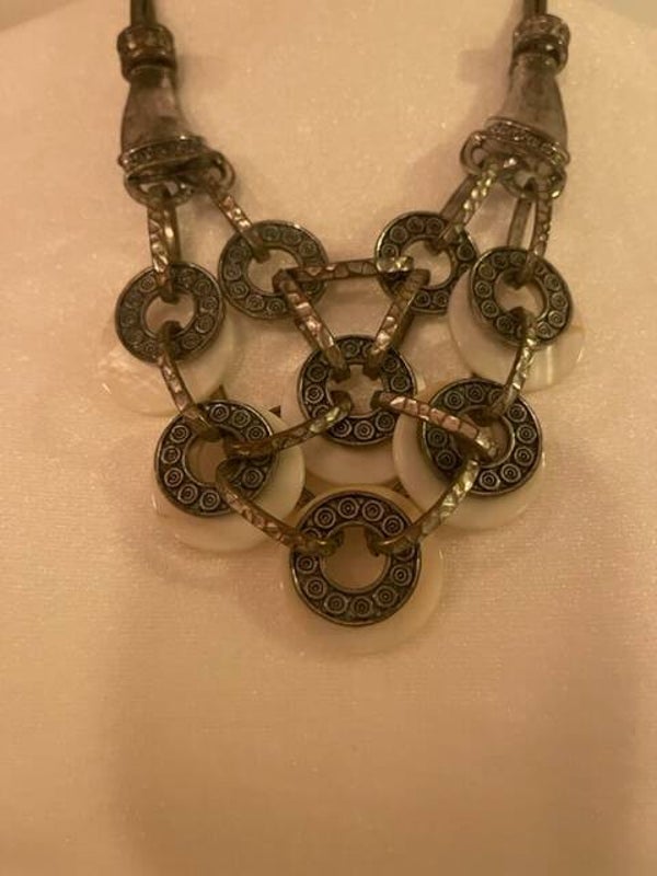 Coin and white Necklace