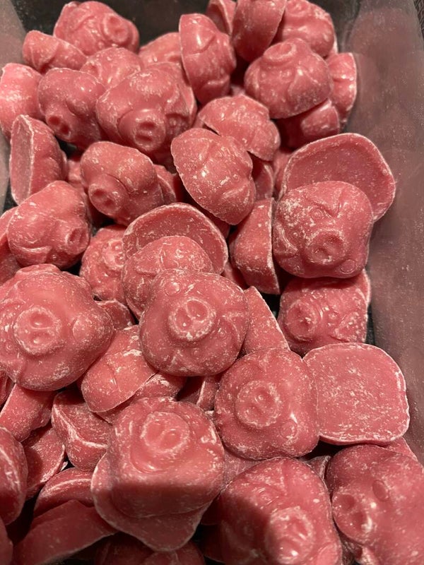 Strawberry chocolate pigs