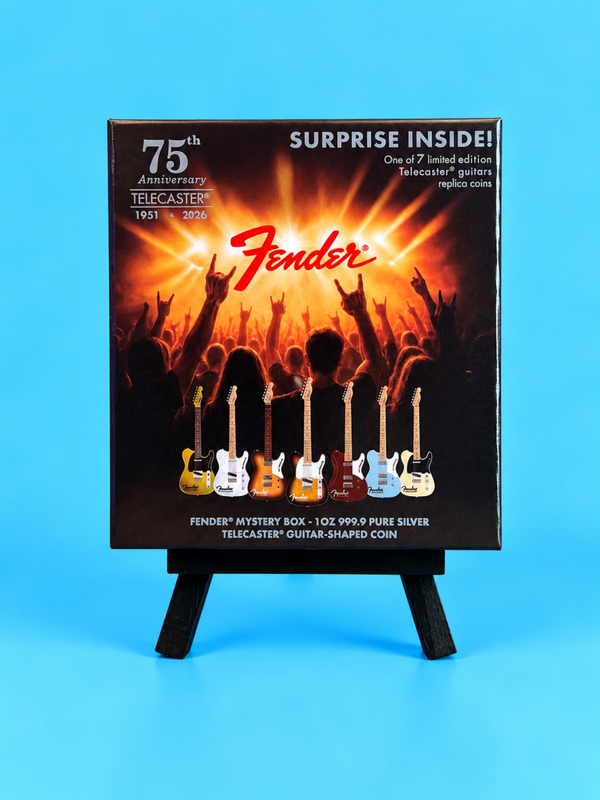 PAMP Suisse🇨🇭Fender Telecaster 75th Anniversary Blind Box 2026 – 1 oz Silver Coin