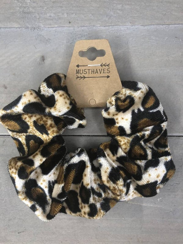 Velvet Scrunchie - Animal Print