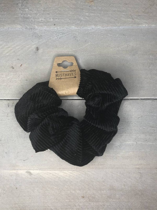 Velvet scrunchie - Zwart