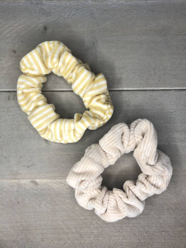 Scrunchie Gestreept - geel/beige
