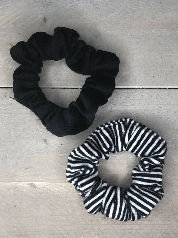 Scrunchie Gestreept - zwart/wit