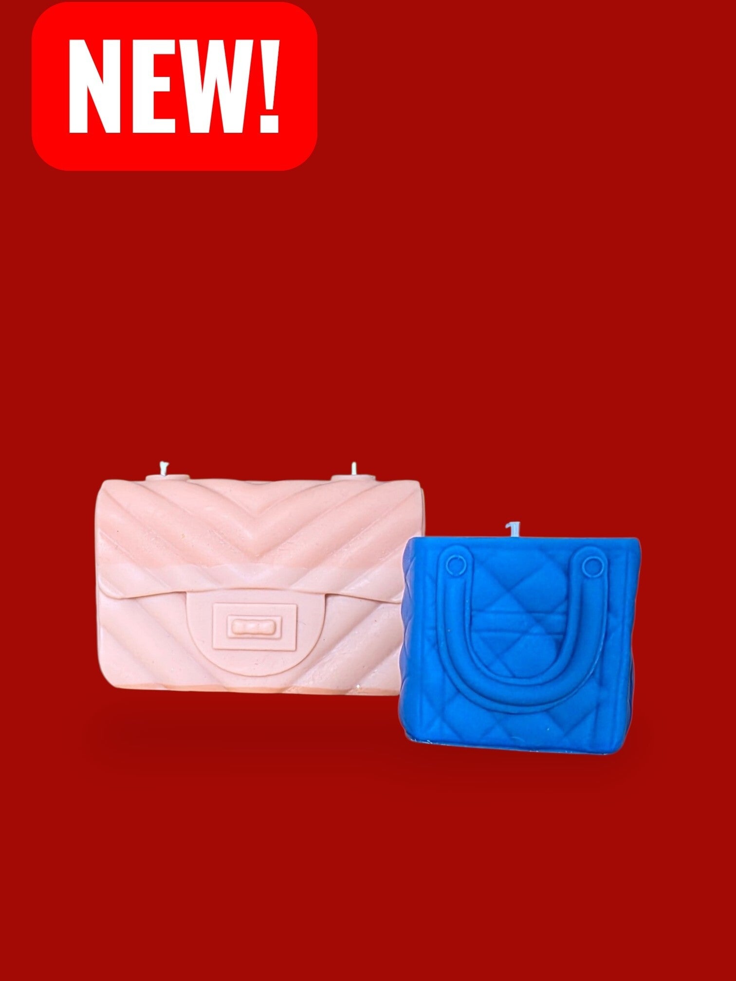 2 er Set Handtasche als Kerze in ( grossund eine kleine)