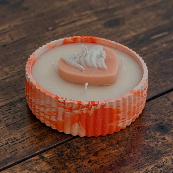 Mandarinen Duftkerze Gipsschale Orange