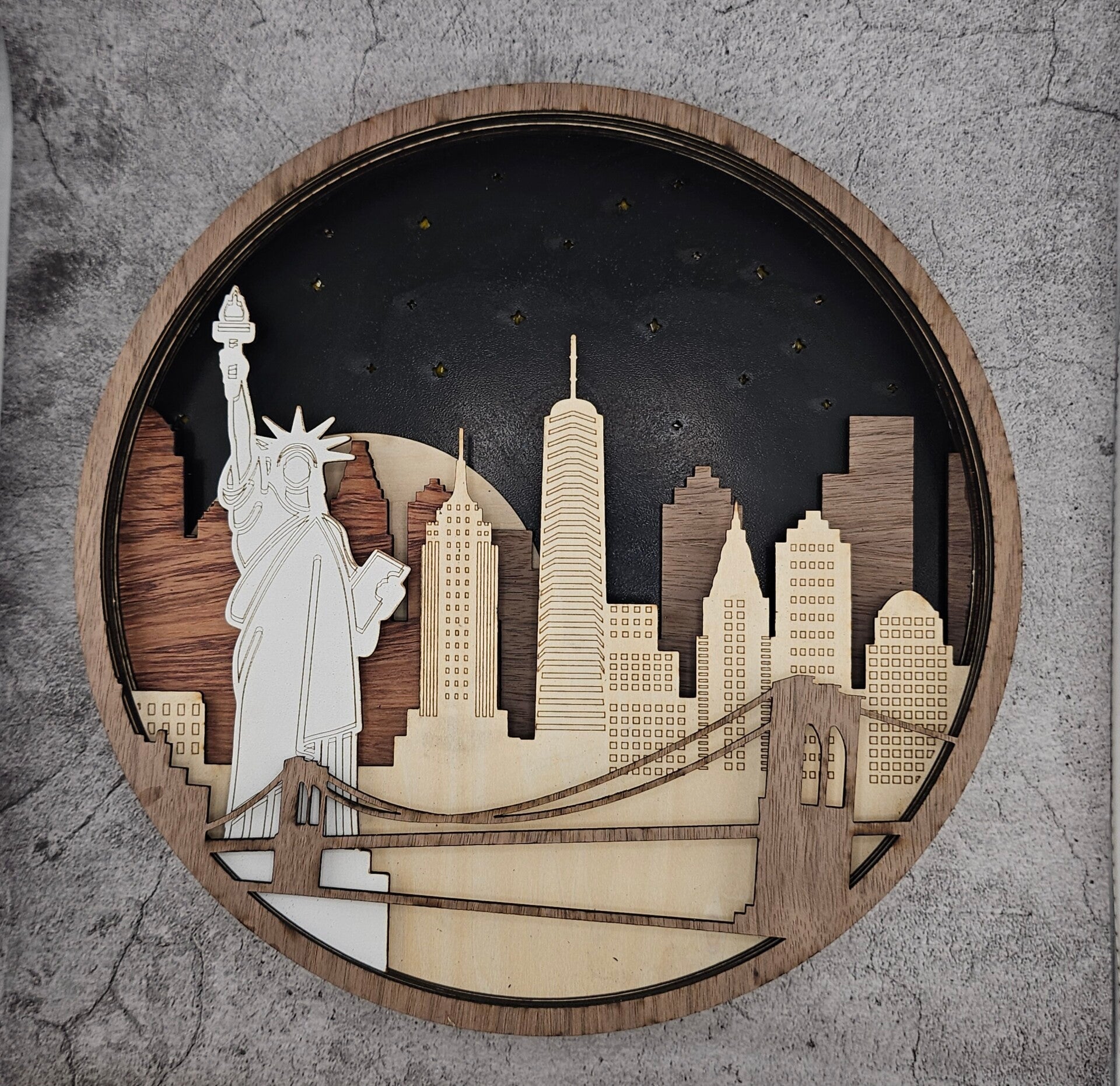 Laser cut clocks in various designs and colours