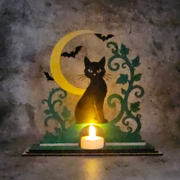 Halloween Tea Light - Black Cat