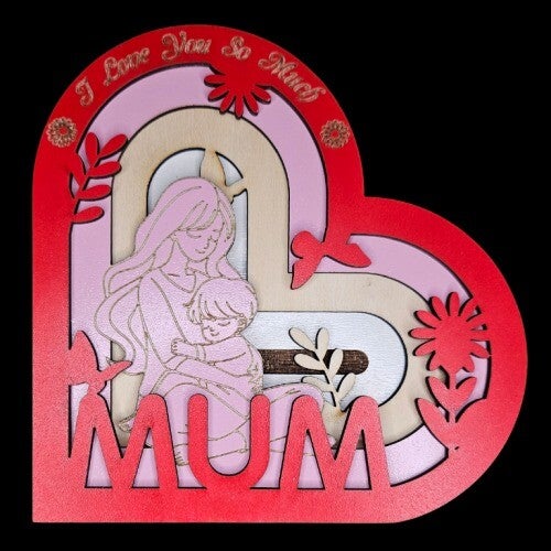 Laser cut clocks in various designs and colours