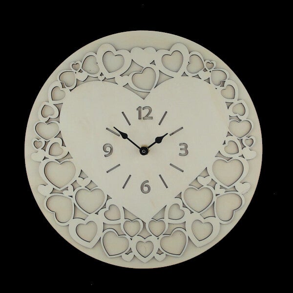 Laser cut clocks with various character designs and colours