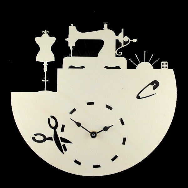 Laser cut clocks with various character designs and colours