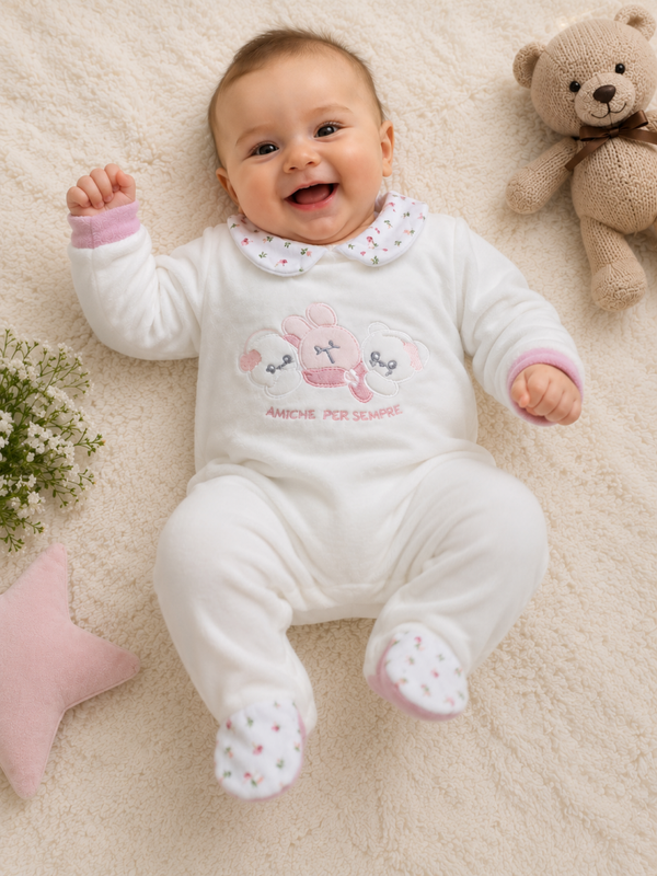 Baby- Strampler Mädchen "Amiche per Sempre"